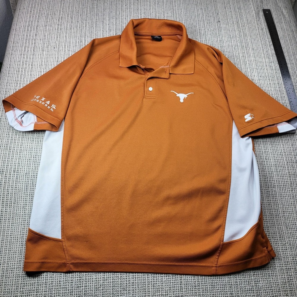 Texas Longhorns Shirt Mens XL Orange NCAA Football Starter Polo‎ Performance